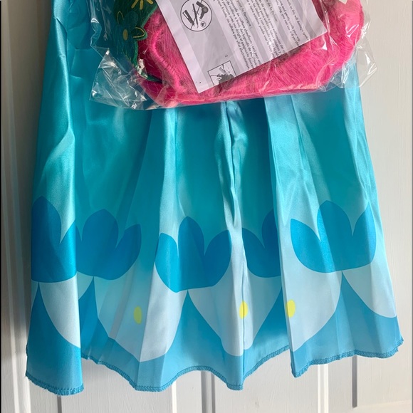 Trolls Poppy Girls Costume Dress Small 4-6 New - Picture 6 of 9